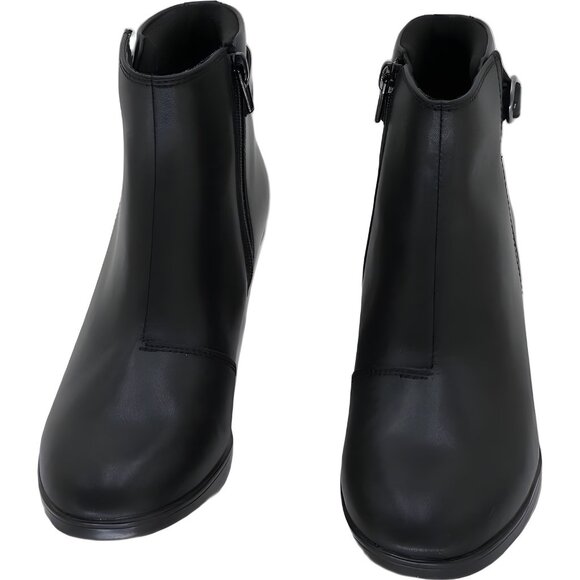 Clarks Charlten Gema Leather Block Heel Ankle Bootie Black Women's US 5.5M - Picture 5 of 6